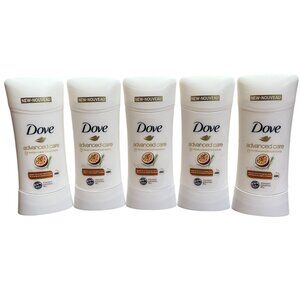 5X Dove Advanced Care Deodorant Stick, Passion Fruit & Lemongrass, 2.6 oz, New